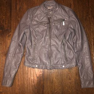 Grey leather jacket